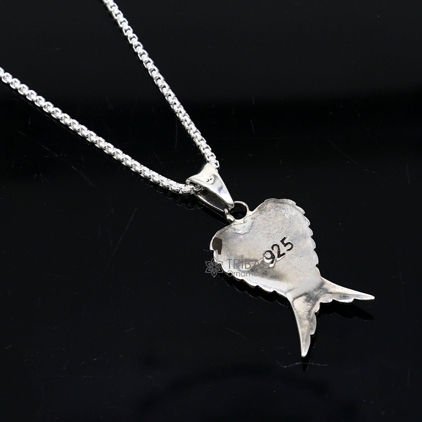 925 sterling silver unique bird wing pendant/ bird feather pendant, silver wing necklace, animal jewelry nsp635 - TRIBAL ORNAMENTS