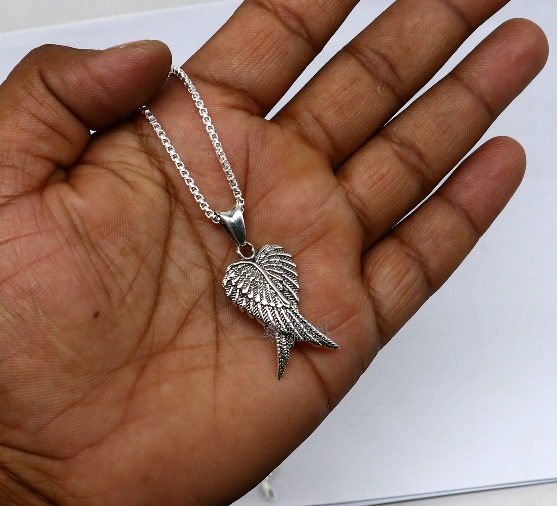 925 sterling silver unique bird wing pendant/ bird feather pendant, silver wing necklace, animal jewelry nsp635 - TRIBAL ORNAMENTS