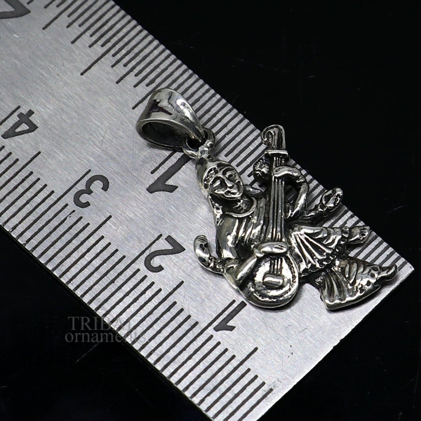 925 sterling silver unique design Goddess Saraswati/Sharda mataji pendant, goddess pendant good luck divine jewelry tribal jewelry ssp1743 - TRIBAL ORNAMENTS