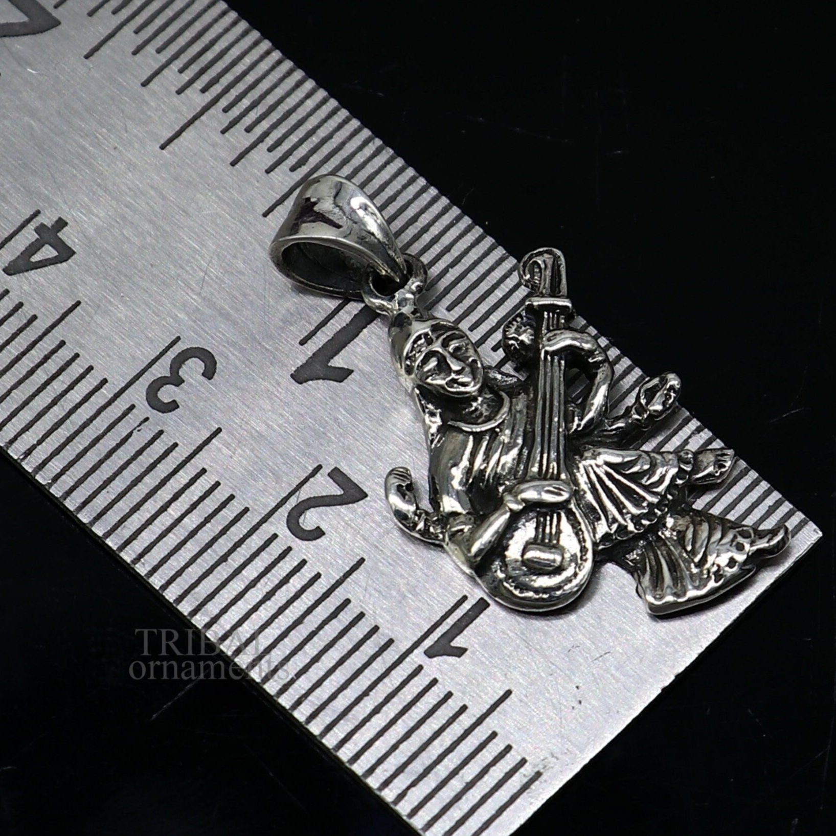 925 sterling silver unique design Goddess Saraswati/Sharda mataji pendant, goddess pendant good luck divine jewelry tribal jewelry ssp1743 - TRIBAL ORNAMENTS