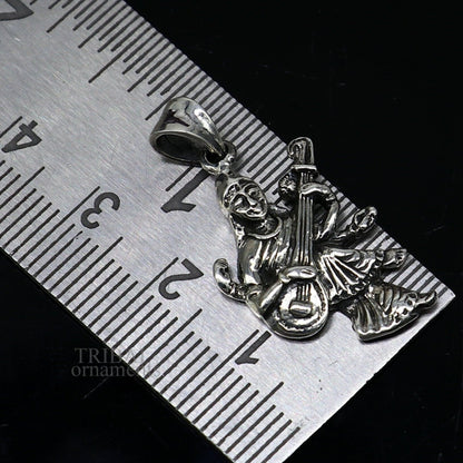 925 sterling silver unique design Goddess Saraswati/Sharda mataji pendant, goddess pendant good luck divine jewelry tribal jewelry ssp1743 - TRIBAL ORNAMENTS