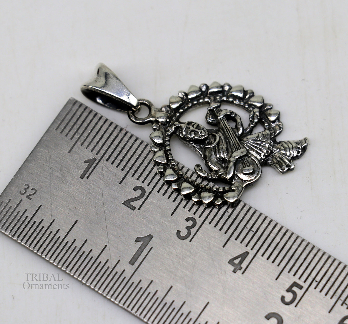 925 sterling silver unique design Goddess Saraswati/Sharda mataji pendant, goddess pendant personalized jewelry tribal jewelry nsp447 - TRIBAL ORNAMENTS