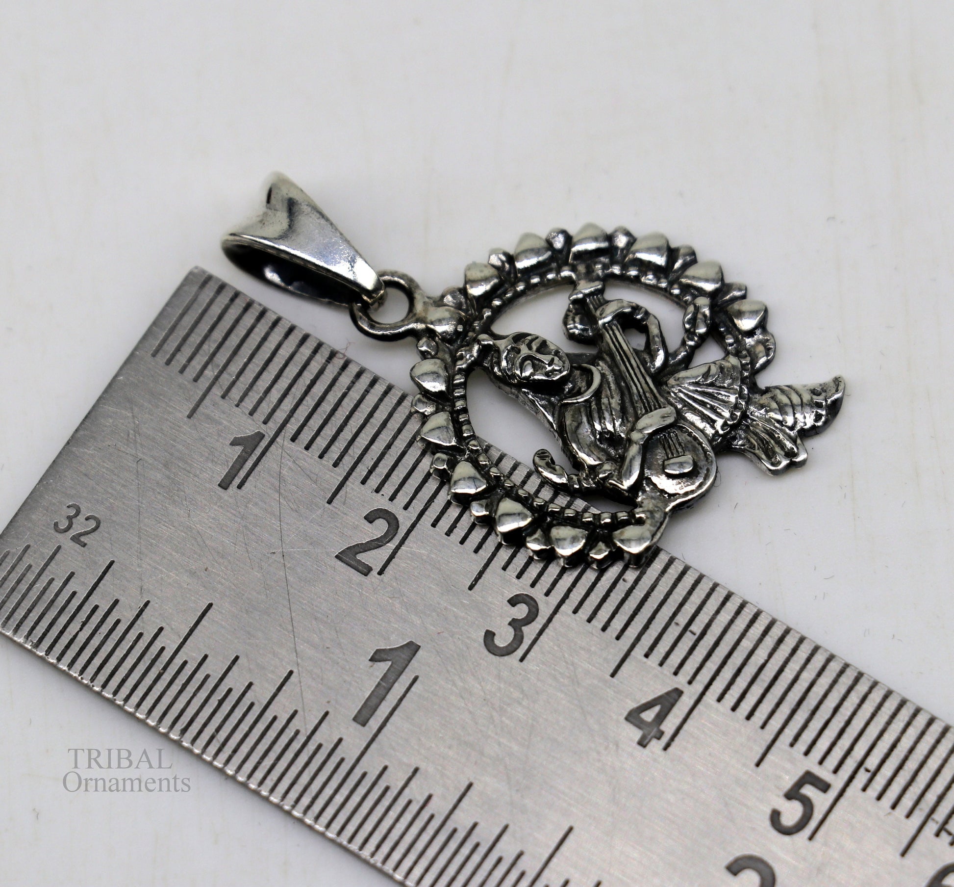 925 sterling silver unique design Goddess Saraswati/Sharda mataji pendant, goddess pendant personalized jewelry tribal jewelry nsp447 - TRIBAL ORNAMENTS