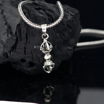 925 Sterling silver men's Vajra lucky pendant from Vantage Crafts, featuring a unique tribal design in jewelry style.