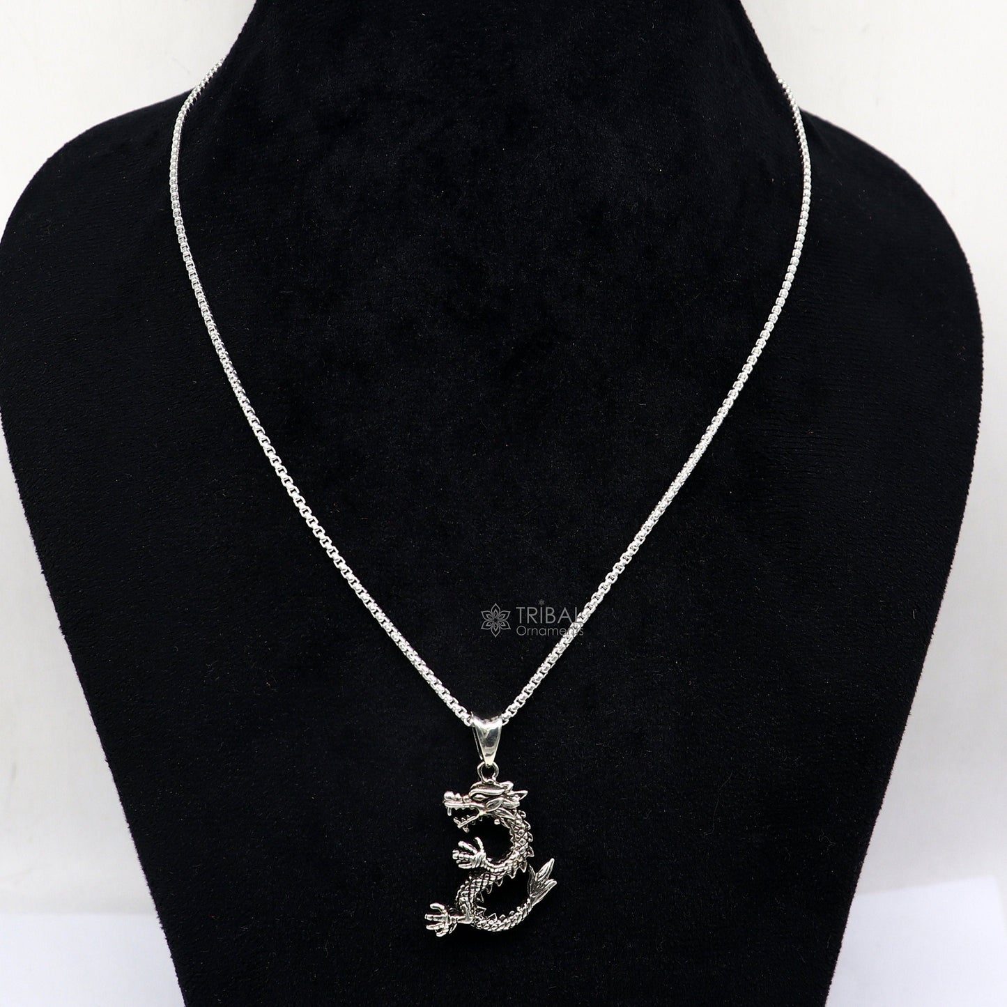 925 sterling silver unique Dragon design pendant, silver trendy pendant necklace, silver unisex cultural designer jewelry nsp642 - TRIBAL ORNAMENTS