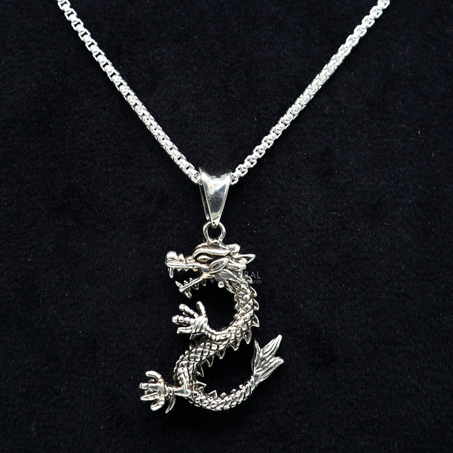 925 sterling silver unique Dragon design pendant, silver trendy pendant necklace, silver unisex cultural designer jewelry nsp642 - TRIBAL ORNAMENTS