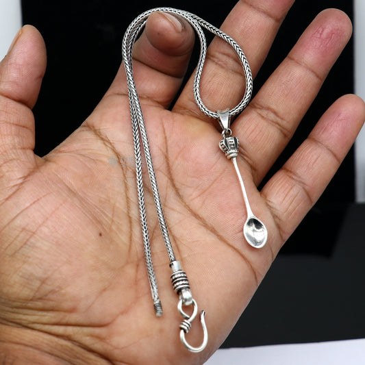 925 Sterling silver unique spoon design Men Vantage Crafts Pendant best gifting jewelry NSP752 - TRIBAL ORNAMENTS