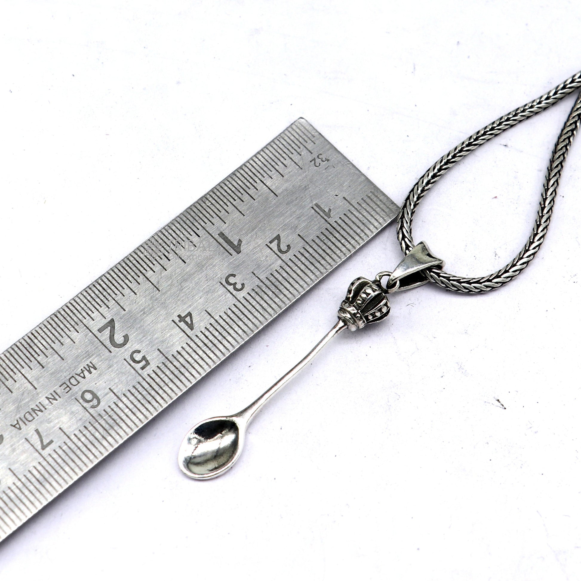 925 Sterling silver men's pendant with unique spoon design from TRIBAL ORNAMENTS, crafted by Vantage Crafts, ideal for gifting