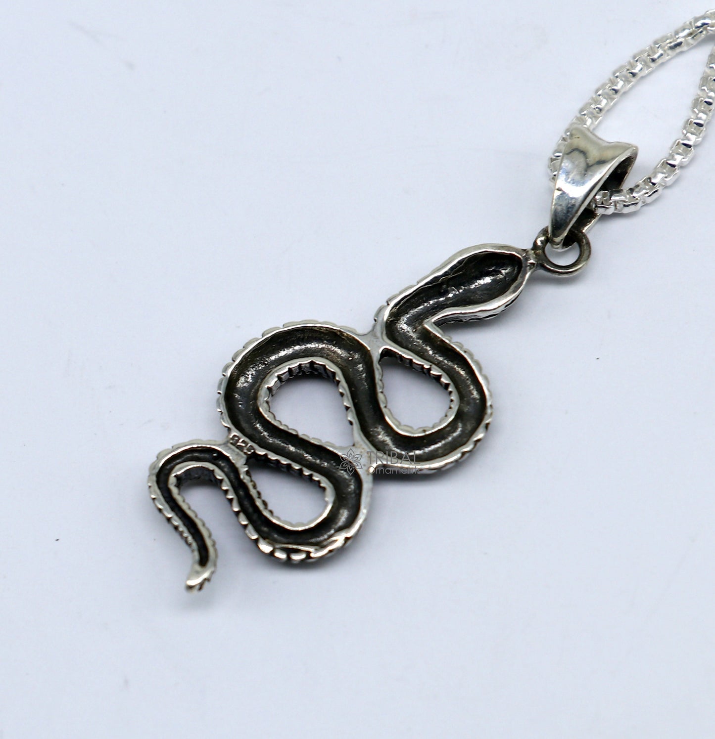 925 sterling silver unique waved snake pendant/ king cobra snake pendant is n embodiment of timeless beauty and symbolism nsp634 - TRIBAL ORNAMENTS