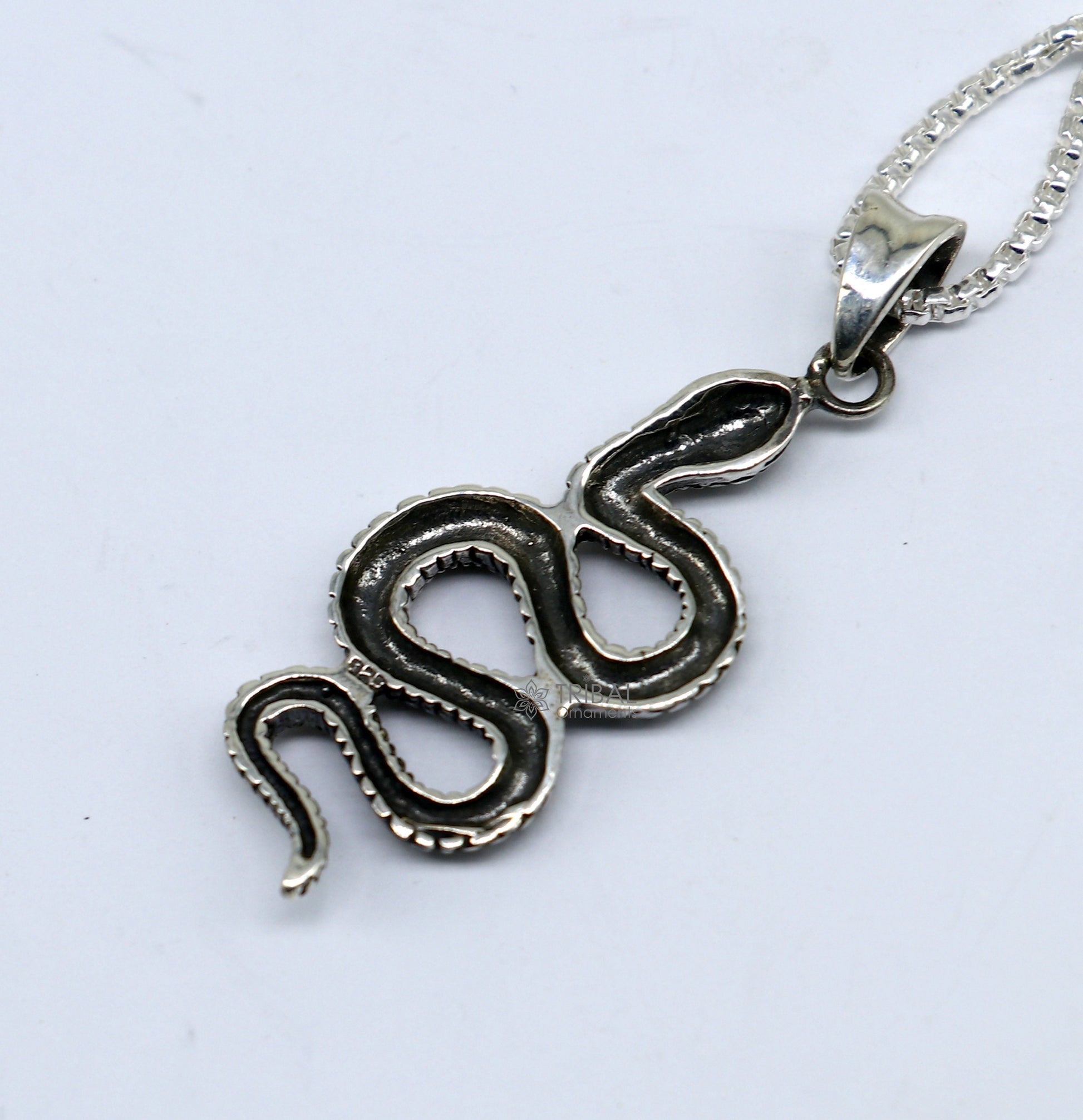 925 sterling silver unique waved snake pendant/ king cobra snake pendant is n embodiment of timeless beauty and symbolism nsp634 - TRIBAL ORNAMENTS