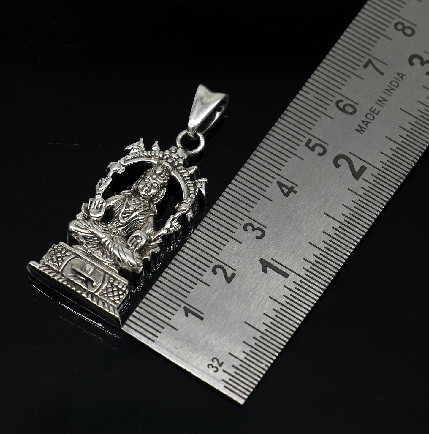 Pure 925 sterling silver vintage Antique stylish Hindu goddess Laxmi Pendant, amazing design stunning pendant unisex gifting jewelry ssp530 - TRIBAL ORNAMENTS