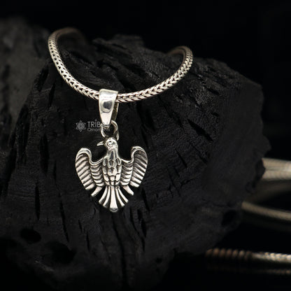 925 sterling silver bird pendant by TRIBAL ORNAMENTS featuring a dove design symbolizing peace, love, and purity.