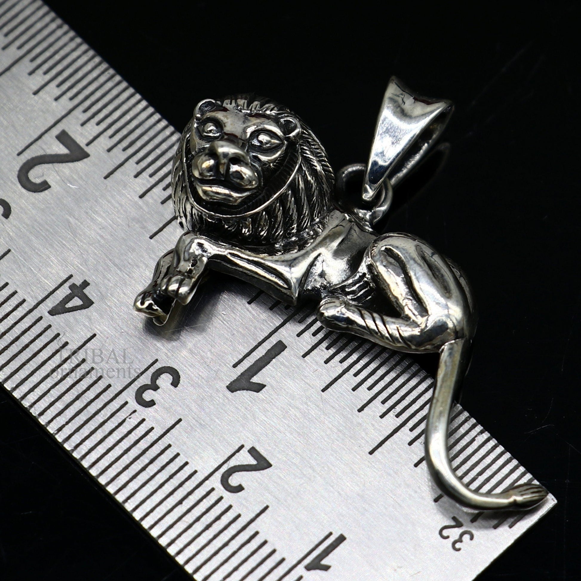 Amazing unique Elegant 925 sterling silver handmade lion design pendant solid pendant, best unisex gifting jewelry from india ssp1461 - TRIBAL ORNAMENTS
