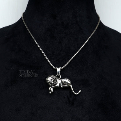 Amazing unique Elegant 925 sterling silver handmade lion design pendant solid pendant, best unisex gifting jewelry from india ssp1461 - TRIBAL ORNAMENTS