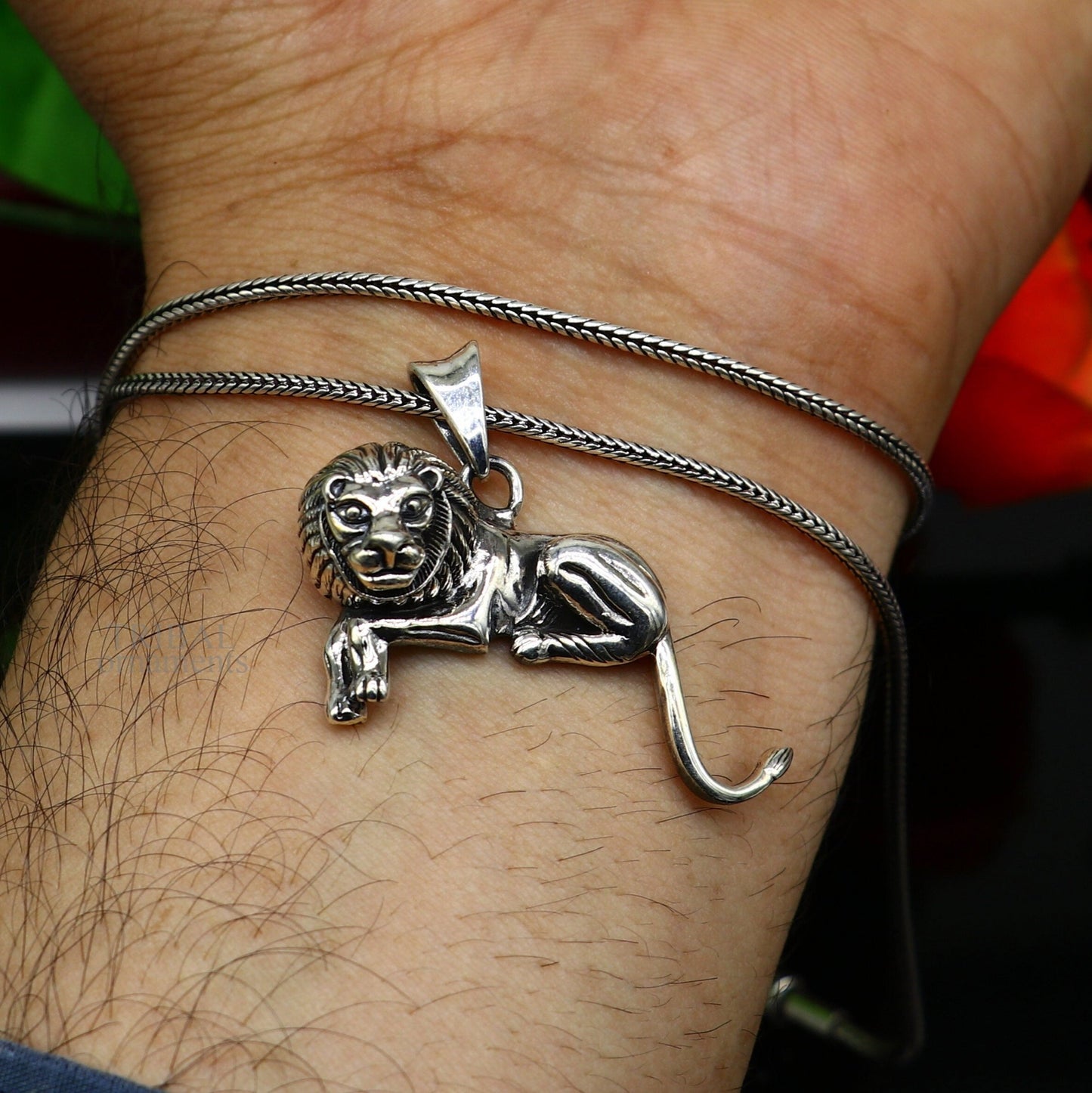 Amazing unique Elegant 925 sterling silver handmade lion design pendant solid pendant, best unisex gifting jewelry from india ssp1461 - TRIBAL ORNAMENTS