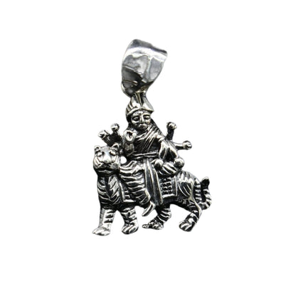 Unisex 925 sterling silver Goddess Bhawani Durga Mataji pendant with tribal design, divine tribal jewelry locket, handcrafted by TRIBAL ORNAMENTS.