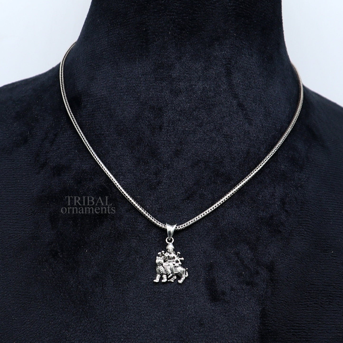 925 sterling silver Goddess Bhawani Durga Mataji pendant, tribal unisex jewelry, divine religious jewelry, tribal ornaments SSP1683