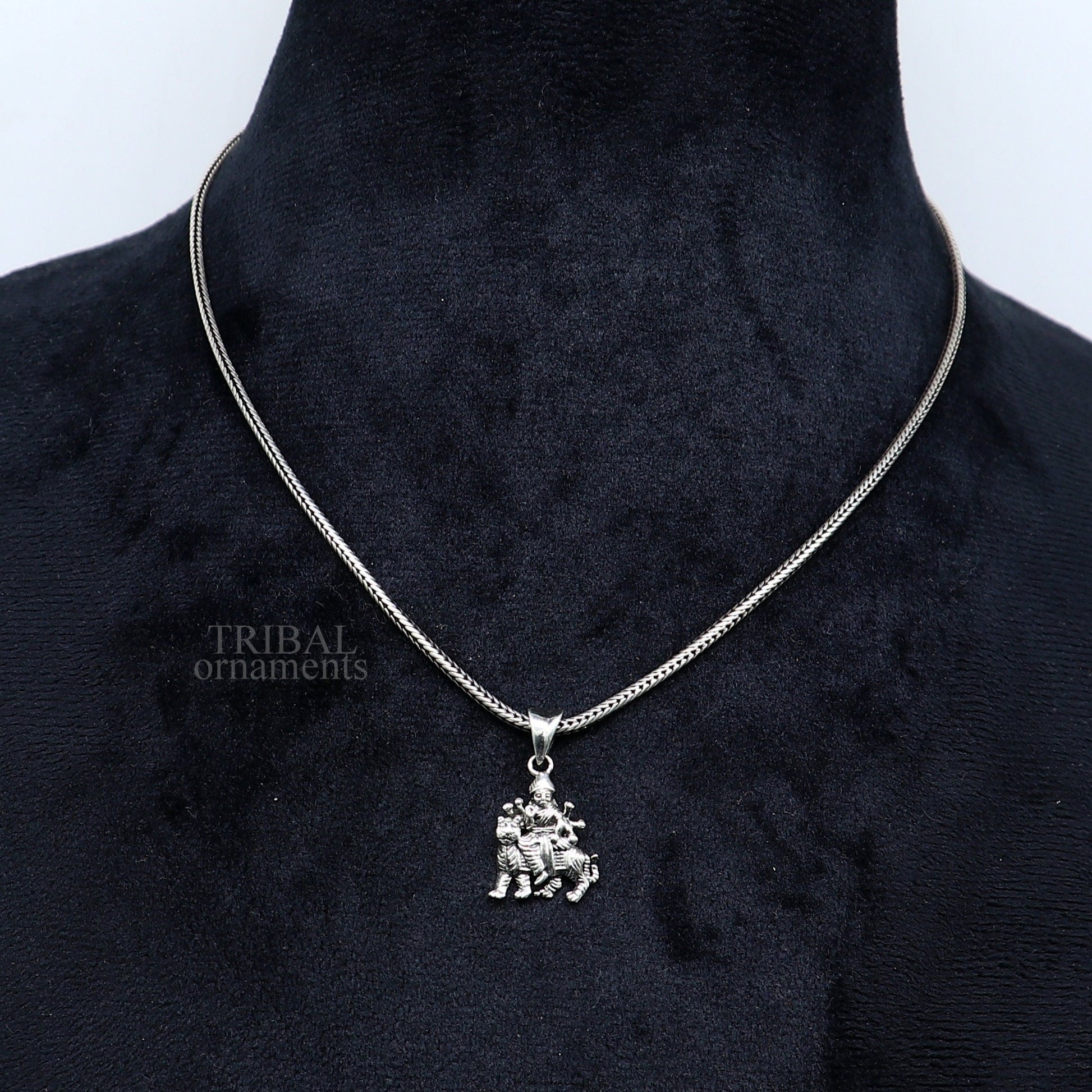 925 sterling silver Goddess Bhawani Durga Mataji pendant, tribal unisex jewelry, divine religious jewelry, tribal ornaments SSP1683