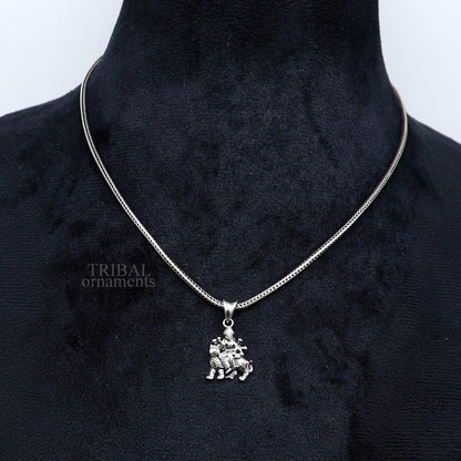 925 sterling silver Goddess Bhawani Durga Mataji pendant, tribal unisex jewelry, divine religious jewelry, tribal ornaments SSP1683