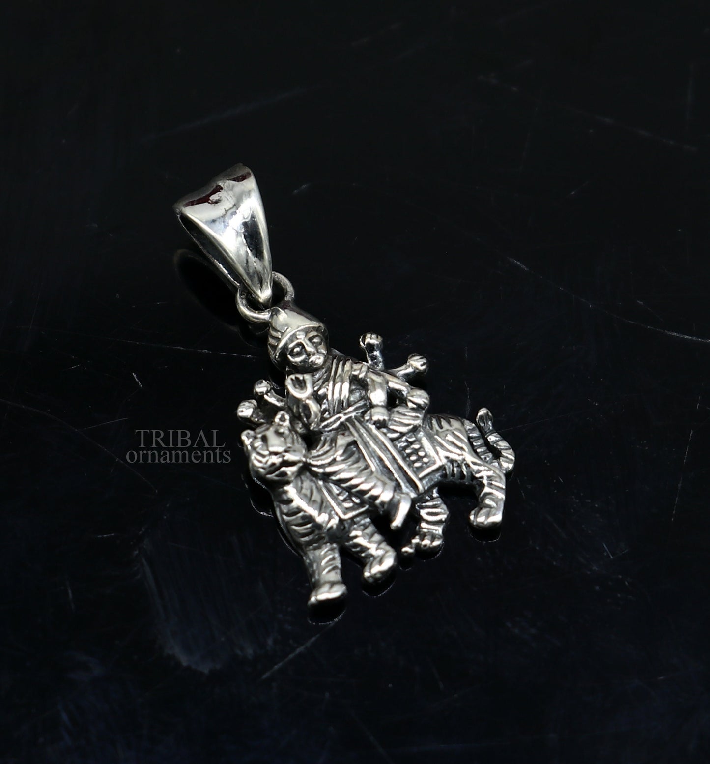 925 sterling silver Goddess Bhawani Durga Mataji pendant, tribal unisex jewelry, detailed divine goddess locket, tribal ornaments SSP1683
