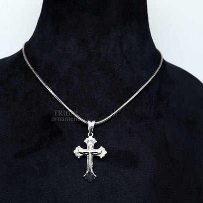 925 sterling silver holy cross pendant from TRIBAL ORNAMENTS featuring a unique, stylish unisex design perfect for jewelry and gifts