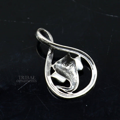 925 sterling silver Lord Ganesha pendant from TRIBAL ORNAMENTS, stylish unisex jewelry with intricate divine design.