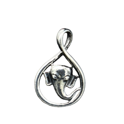 Sterling silver Lord Ganesha pendant by TRIBAL ORNAMENTS, handmade unisex jewelry with intricate divine design.
