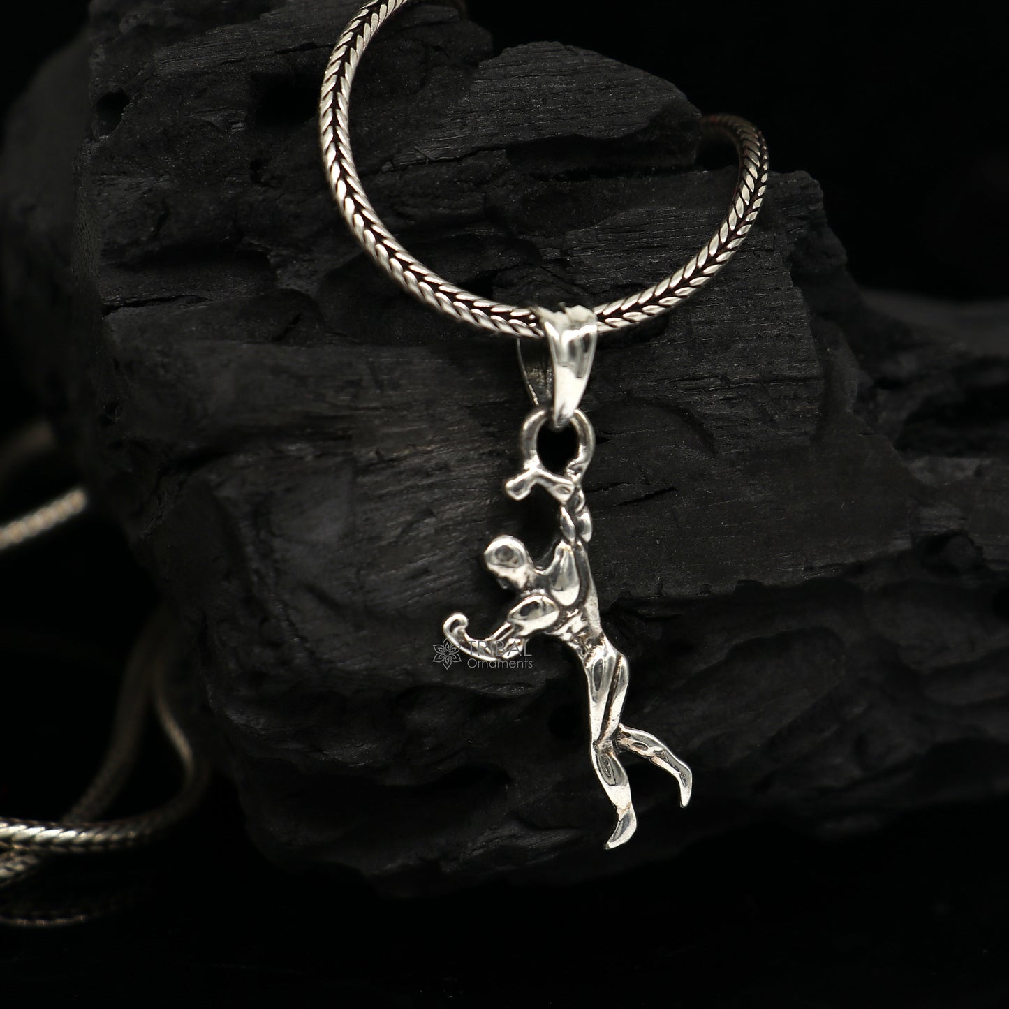 925 sterling silver unisex bodybuilder pendant from TRIBAL ORNAMENTS, featuring an exclusive, detailed design for stylish gifting.