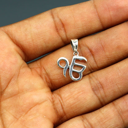 925 sterling silver Ek Onkar Sikh pendant by Tribal Ornaments, handmade unisex jewelry with intricate design and personalized style.