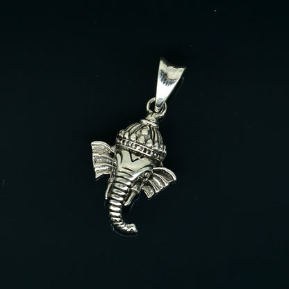 Sterling silver Lord Ganesha pendant by TRIBAL ORNAMENTS, handcrafted unisex jewelry, detailed traditional design, personalized gift accessory