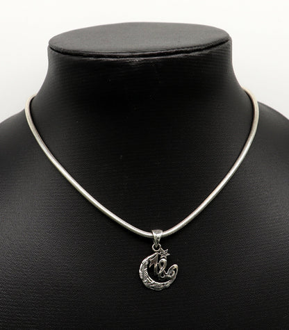 Handmade 925 sterling silver lucky number 786 pendant by Tribal Ornaments, unique unisex jewelry with intricate design.