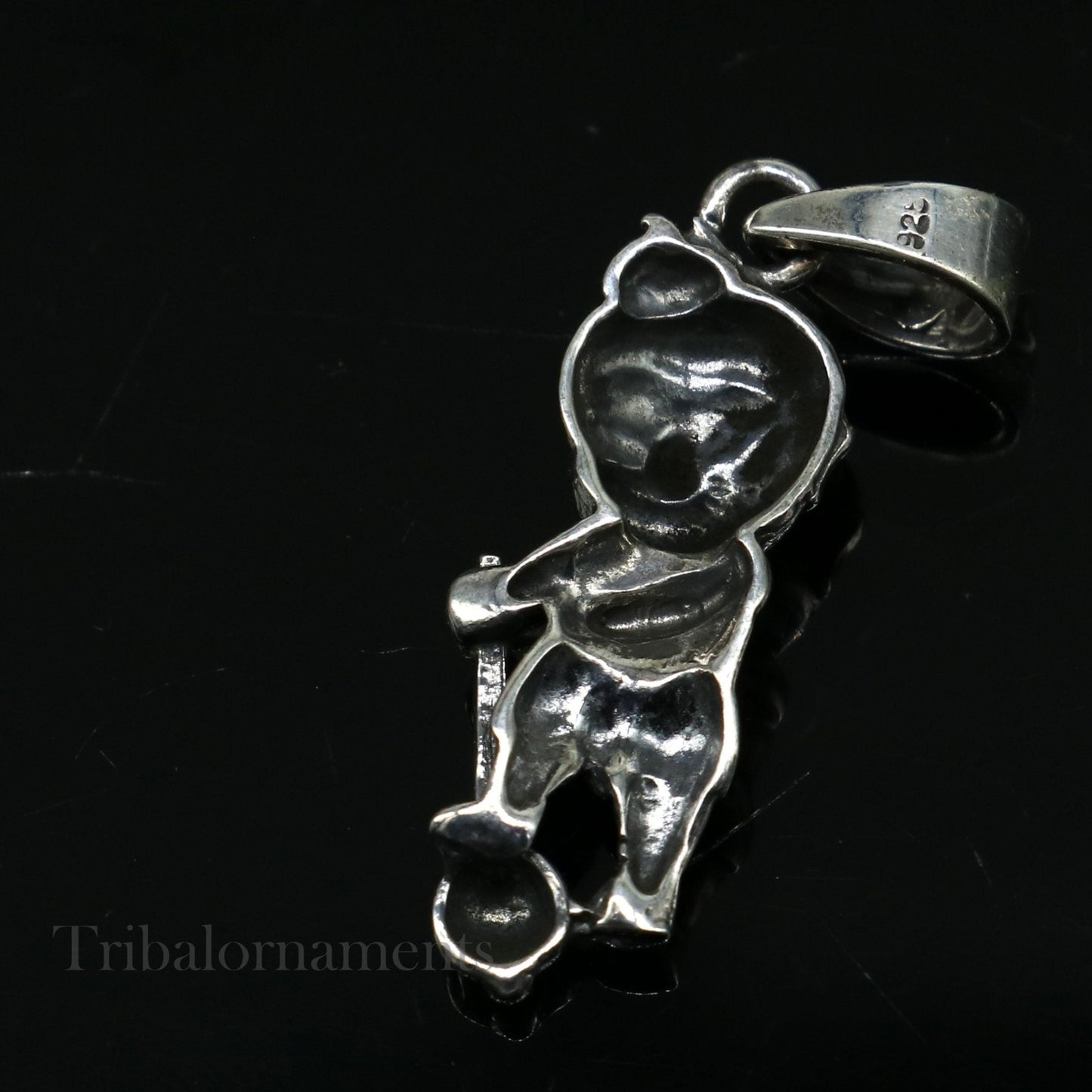 Pure 925 sterling silver handmade Hindu god Lord Bal Hanuman pendant, amazing designer fabulous pendant unisex gifting jewelry ssp883 - TRIBAL ORNAMENTS