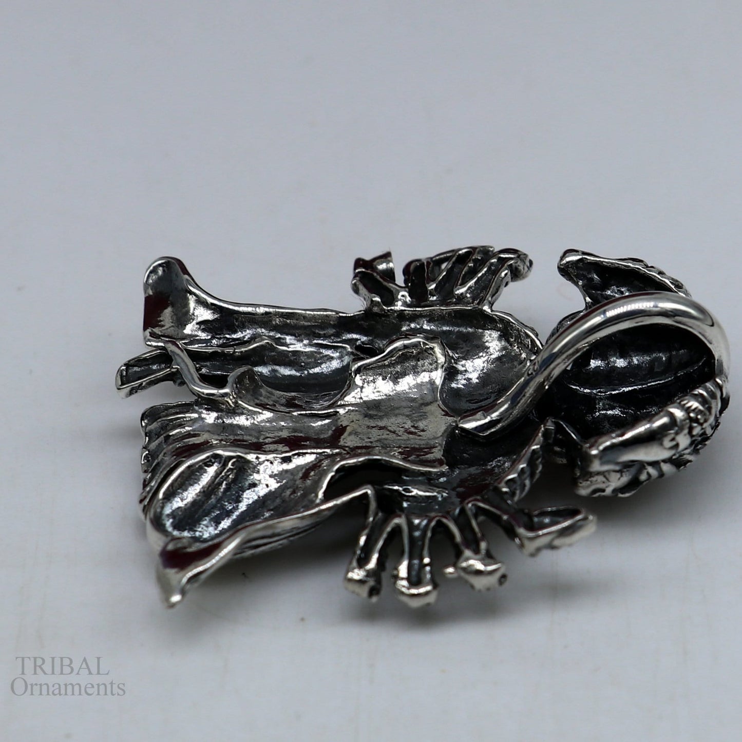 Pure 925 sterling silver handmade Hindu god Lord Panchmukhi Hanuman pendant, amazing designer fabulous pendant unisex gifting jewelry nsp449 - TRIBAL ORNAMENTS