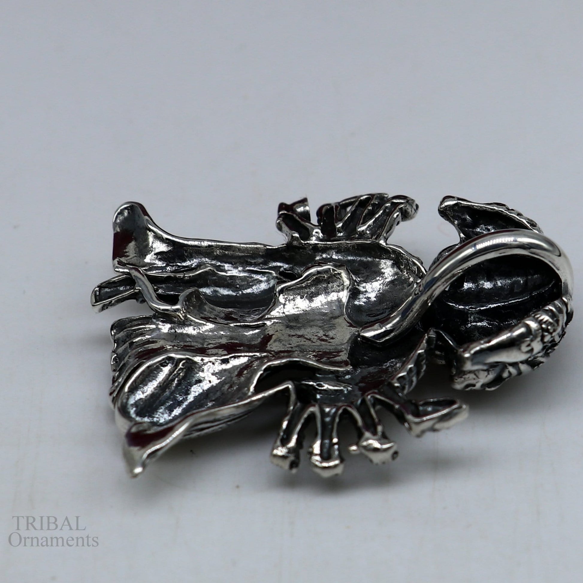 Pure 925 sterling silver handmade Hindu god Lord Panchmukhi Hanuman pendant, amazing designer fabulous pendant unisex gifting jewelry nsp449 - TRIBAL ORNAMENTS