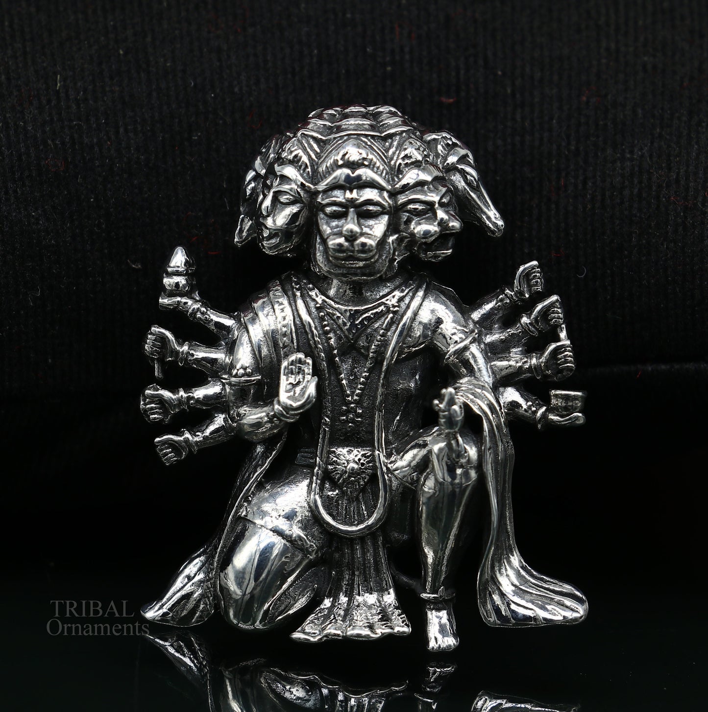 Pure 925 sterling silver handmade Hindu god Lord Panchmukhi Hanuman pendant, amazing designer fabulous pendant unisex gifting jewelry nsp449 - TRIBAL ORNAMENTS