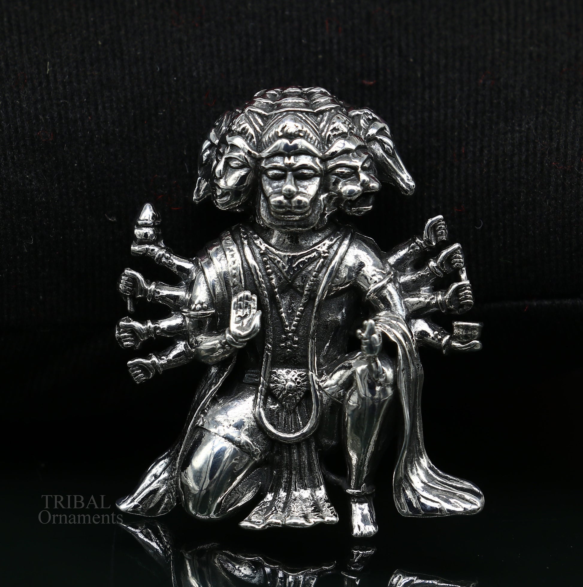 Pure 925 sterling silver handmade Hindu god Lord Panchmukhi Hanuman pendant, amazing designer fabulous pendant unisex gifting jewelry nsp449 - TRIBAL ORNAMENTS