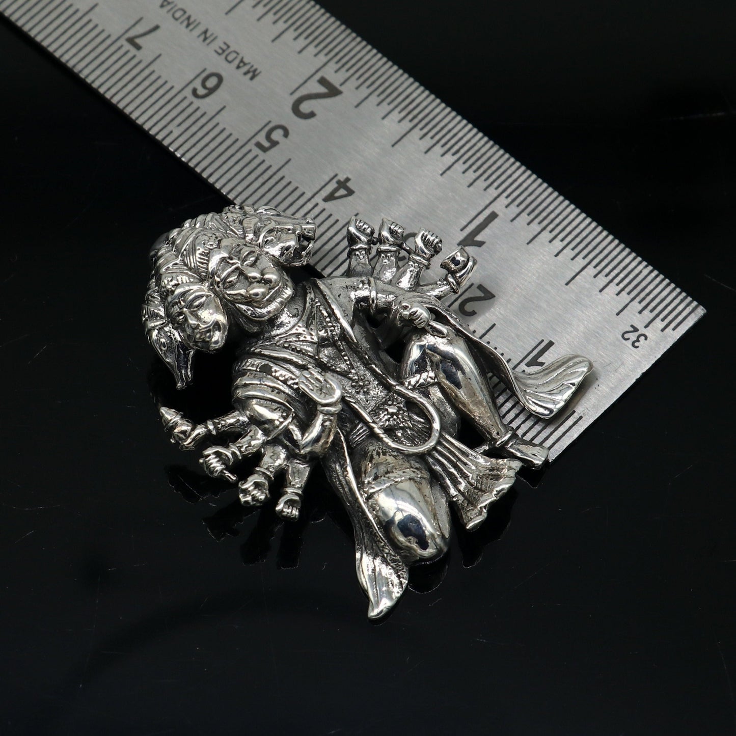 Pure 925 sterling silver handmade Hindu god Lord Panchmukhi Hanuman pendant, amazing designer fabulous pendant unisex gifting jewelry - TRIBAL ORNAMENTS