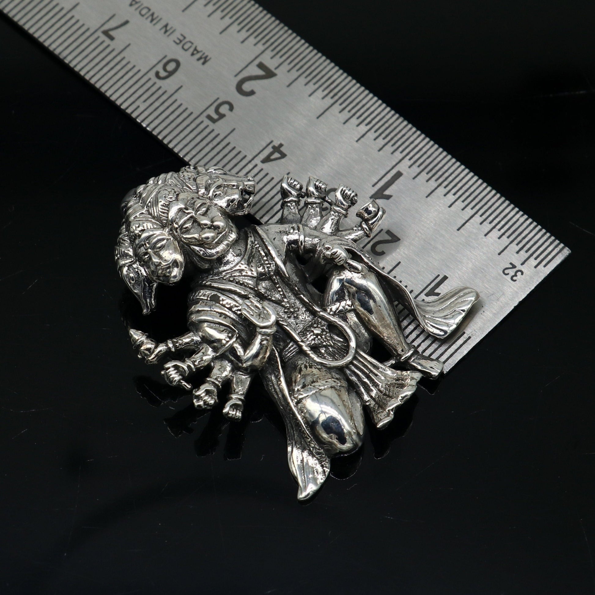 Pure 925 sterling silver handmade Hindu god Lord Panchmukhi Hanuman pendant, amazing designer fabulous pendant unisex gifting jewelry - TRIBAL ORNAMENTS