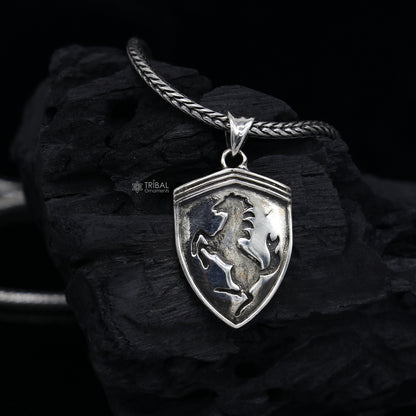 925 silver Pegasus unicorn pendant by TRIBAL ORNAMENTS featuring a detailed horse and unicorn design symbolizing wisdom and understanding