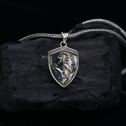 925 silver Pegasus unicorn pendant by TRIBAL ORNAMENTS featuring a detailed horse and unicorn design symbolizing wisdom and understanding.