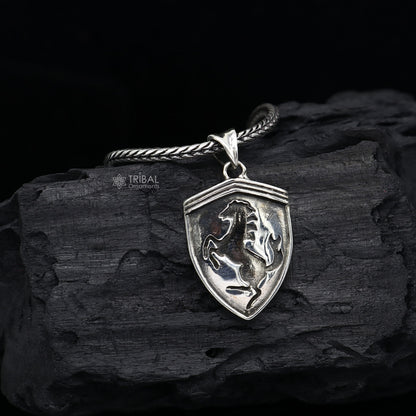 925 silver Pegasus unicorn pendant by TRIBAL ORNAMENTS, detailed horse and wing design symbolizing wisdom and understanding