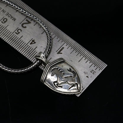 925 silver Pegasus unicorn pendant by TRIBAL ORNAMENTS, featuring a detailed horse and unicorn design symbolizing wisdom and understanding.