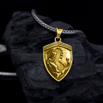 925 silver Pegasus unicorn pendant by TRIBAL ORNAMENTS, featuring a detailed horse design symbolizing wisdom and understanding.