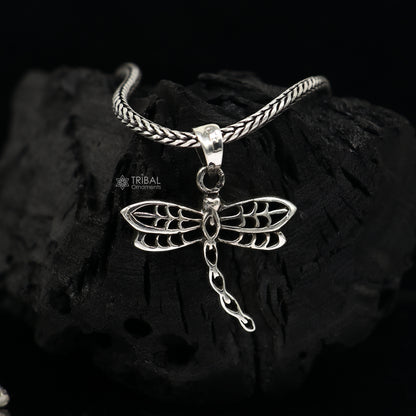 Sterling silver butterfly pendant from TRIBAL ORNAMENTS, unisex jewelry, intricate butterfly design, high-quality silver necklace locket