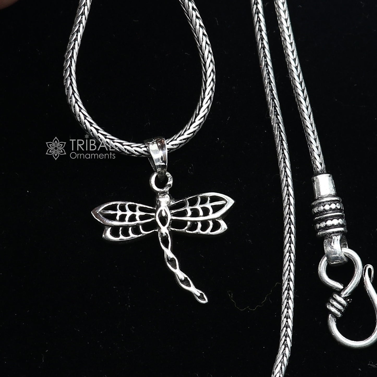 Unisex butterfly design pendant in 925 sterling silver with intricate tribal ornament detailing, ideal for silver necklace jewelry.
