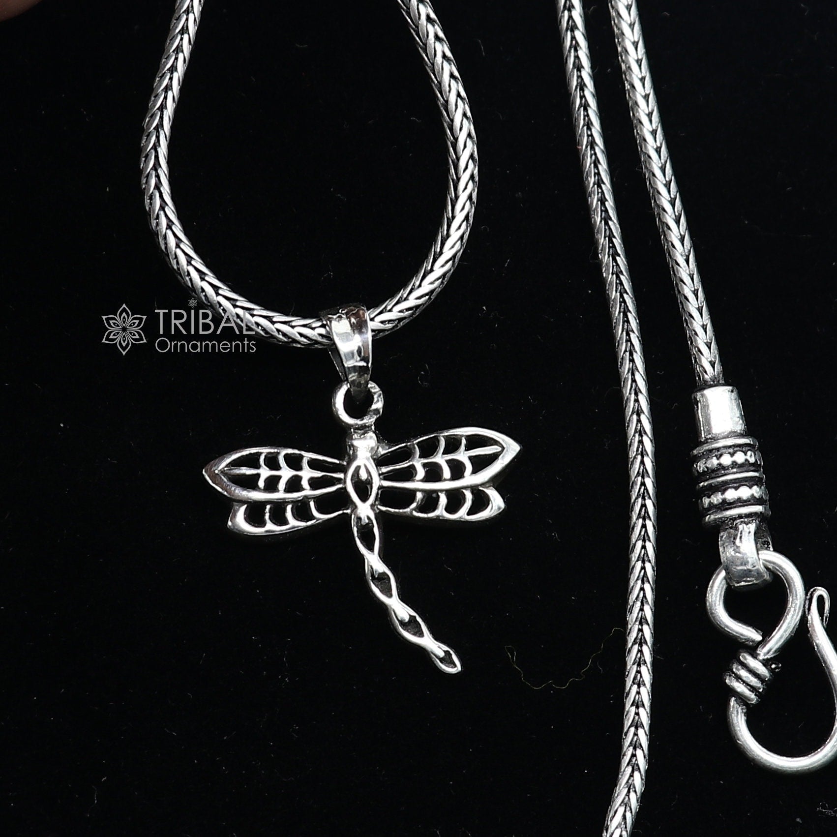 Unisex butterfly design pendant in 925 sterling silver with intricate tribal ornament detailing, ideal for silver necklace jewelry.
