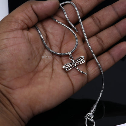 Sterling silver butterfly pendant by Tribal Ornaments, unisex jewelry with intricate butterfly design and high-quality craftsmanship.