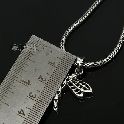 Sterling silver butterfly pendant by TRIBAL ORNAMENTS, unisex jewelry with intricate butterfly design in high-quality 925 silver.