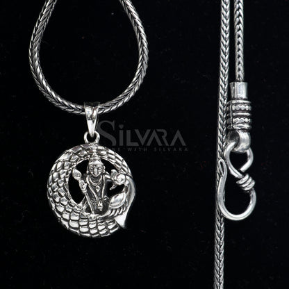 Sterling silver Lord Murugan/Karthikeya pendant, vintage handmade design, elegant tribal ornament jewelry, NSP683
