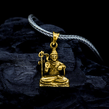 Sterling silver Lord Shiva pendant, unisex jewelry by Tribal Ornaments featuring a vintage, handmade divine design.